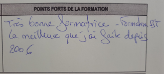 Retour d'un stagiaire - Formation SST